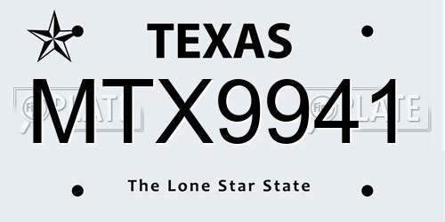 MTX9941 Texas License Plate