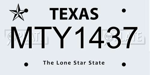 MTY1437 Texas License Plate