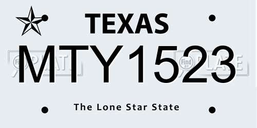 MTY1523 Texas License Plate