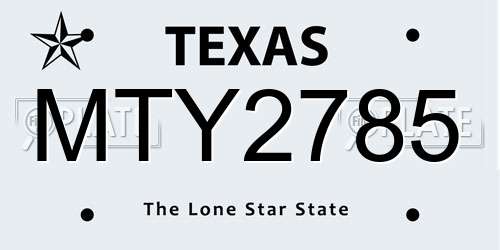 MTY2785 Texas License Plate