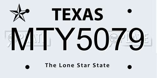 MTY5079 Texas License Plate