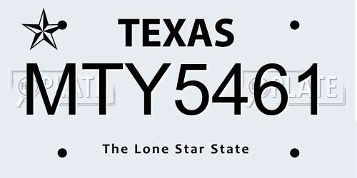 MTY5461 Texas License Plate