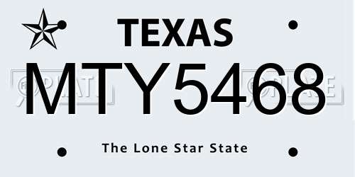 MTY5468 Texas License Plate