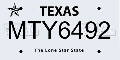 MTY6492 Texas License Plate