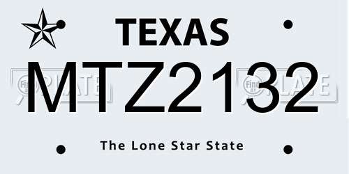 MTZ2132 Texas License Plate