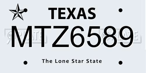 MTZ6589 Texas License Plate