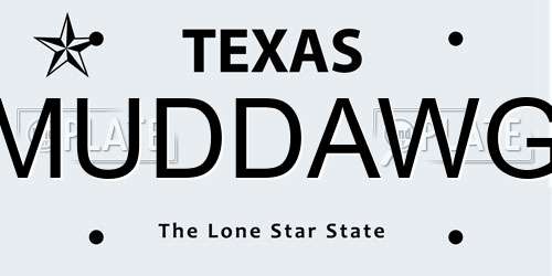 MUDDAWG Texas License Plate