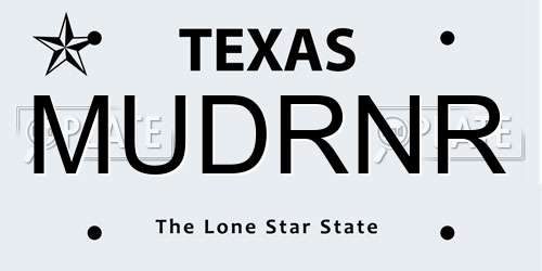 MUDRNR Texas License Plate