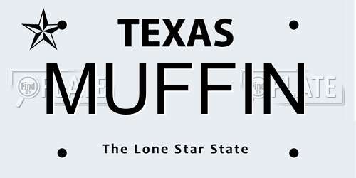 MUFFIN Texas License Plate