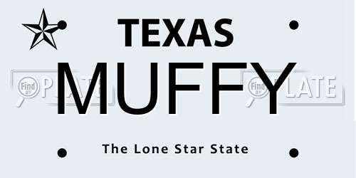 MUFFY Texas License Plate