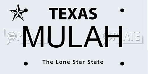 MULAH Texas License Plate