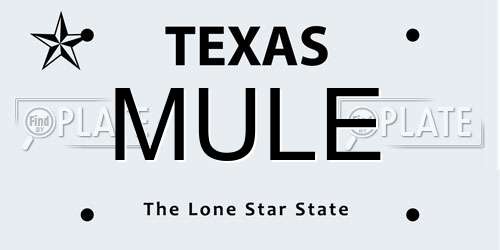 MULE Texas License Plate