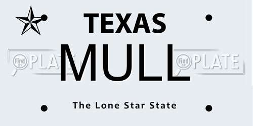 MULL Texas License Plate