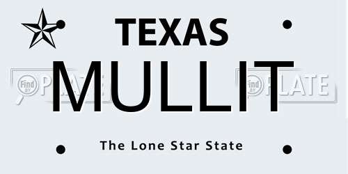 MULLIT Texas License Plate