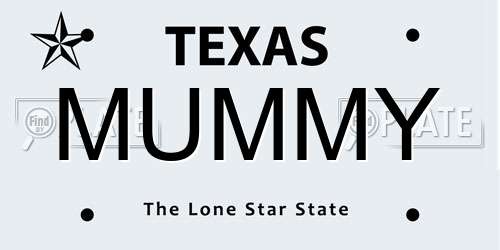 MUMMY Texas License Plate