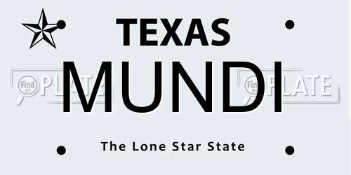 MUNDI Texas License Plate