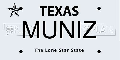 MUNIZ Texas License Plate