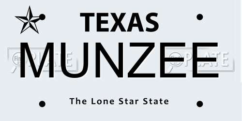 MUNZEE Texas License Plate
