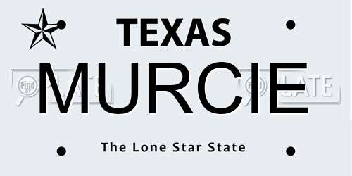 MURCIE Texas License Plate