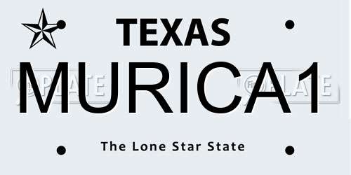 MURICA1 Texas License Plate