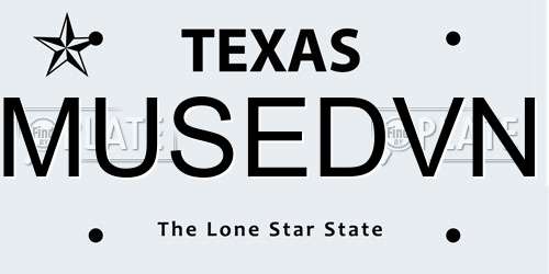 MUSEDVN Texas License Plate