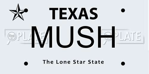 MUSH Texas License Plate