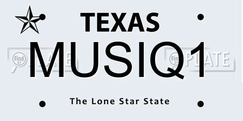 MUSIQ1 Texas License Plate