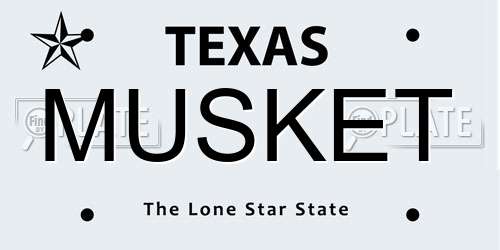 MUSKET Texas License Plate