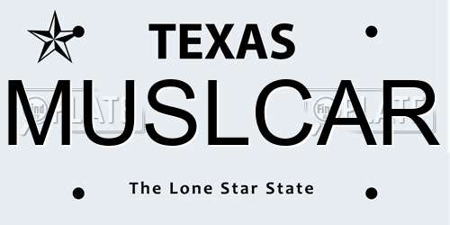MUSLCAR Texas License Plate