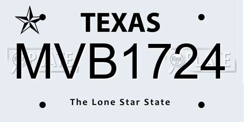 MVB1724 Texas License Plate
