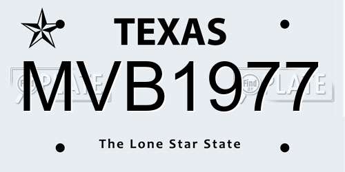 MVB1977 Texas License Plate