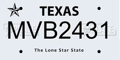 MVB2431 Texas License Plate
