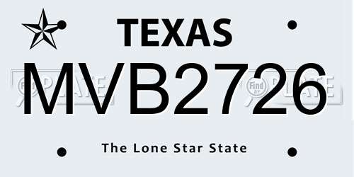 MVB2726 Texas License Plate