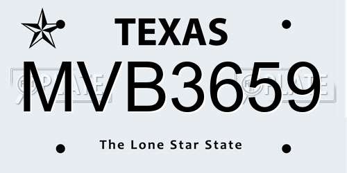 MVB3659 Texas License Plate