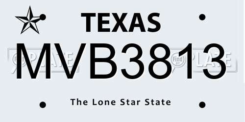 MVB3813 Texas License Plate