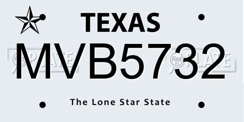 MVB5732 Texas License Plate