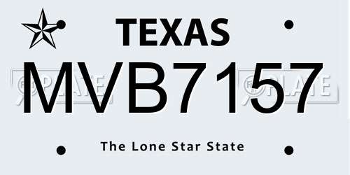 MVB7157 Texas License Plate