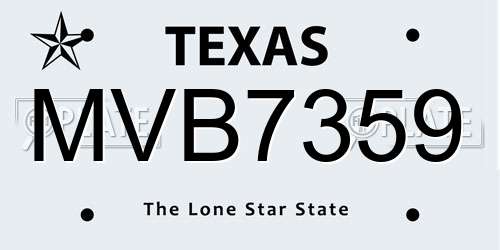 MVB7359 Texas License Plate