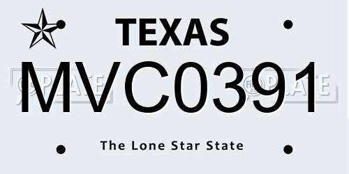 MVC0391 Texas License Plate