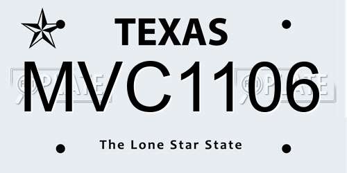 MVC1106 Texas License Plate