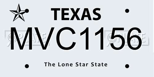 MVC1156 Texas License Plate