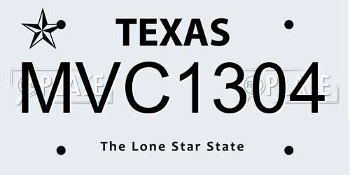 MVC1304 Texas License Plate