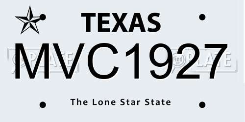MVC1927 Texas License Plate