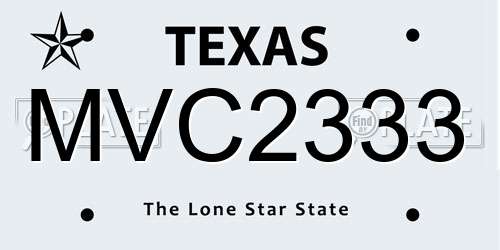 MVC2333 Texas License Plate