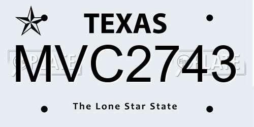 MVC2743 Texas License Plate