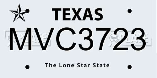 MVC3723 Texas License Plate