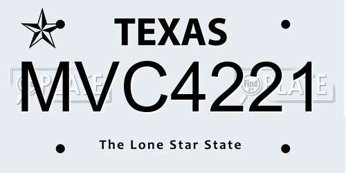 MVC4221 Texas License Plate