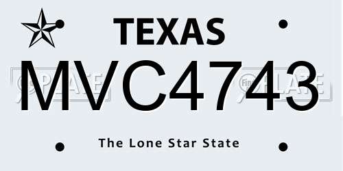 MVC4743 Texas License Plate