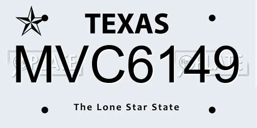 MVC6149 Texas License Plate