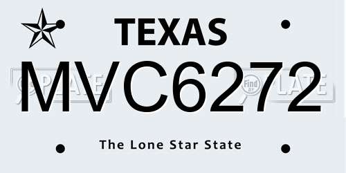 MVC6272 Texas License Plate